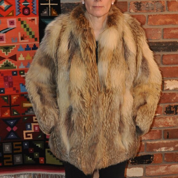Stunning La Vay Limited 100% Afghan Fox Fur Coat 10 (S-M) Made in UK - Picture 9 of 16
